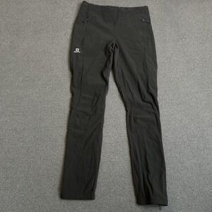 Salomon Pants Mens 30x31 Black Softshell Track Running Hiking Zip Pockets